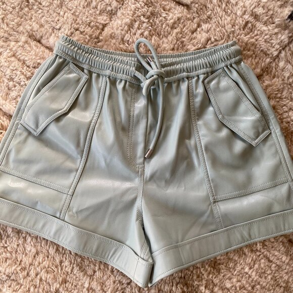 NWT SIMKHAI Faux Leather Doah Shorts - S - Picture 1 of 11